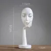 Decorative Objects Figurines Modern Human Meditators Abstract Lady Face Character Resin Statues Sculpture Art Crafts Figurine Home Decorative Display 231130