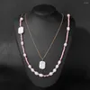 Ожерелья с подвесками, элегантное ожерелье с жемчугом в стиле барокко, фиолетовое, розовое ожерелье из бисера, круглое ожерелье для женщин и девочек, натуральный пресноводный шарм