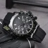 6AA Pols voor 2023 Nieuwe Heren Horloges Alle Wijzerplaat Werk Quartz Horloge Hoge Kwaliteit Top Merk Chronograaf Klok Rubber Horloge band Mannen Mode R02