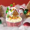 Christmas Toy Supplies SEMBO Christmas cake cup building blocks children's toys kawaii Christmas gift Santa Claus snowman model hand-made ornaments 231130