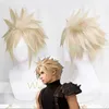 Fournitures de fête Final Fantasy VII FF7 Cloud Strife perruques de Cosplay blondes en lin avec bonnet de perruque de cheveux synthétiques tressés résistant à la chaleur