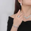 Necklace Earrings Set 4 Piece Ultra Luxurious Small Crystal Zircon Bridal Wedding Party Outfits Nigeria Dubai Jewelry Accessories