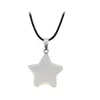 Pendant Necklaces Natural Stone Hand Carved Five-pointed Star Original Crystal Lucky