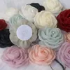 Flores decorativas 10 Pçs/lote 5.5 CM 3D Organza Chiffon Tecido Cored Flor Rosa Artificial Para Vestido de Casamento Chapéus Decoração DIY Costura