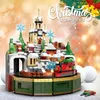 Suprimentos de brinquedos de Natal 1455 Pcs Cidade Casa de Natal Blocos de Construção Amigos Caixa de Música Castelo Trem Papai Noel Tijolos de Árvore Brinquedos para Crianças Presente 231129