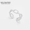 Bagues de cluster Wild Free Chaîne minimaliste Bague d'ouverture pour femmes Bijoux en acier inoxydable Plaqué or Métal Classique Cadeau de fête