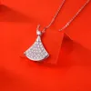 S925 Sterling Silver D Couleur Dream Robe Secteur Pendentif Collier élégant pour les femmes Saint Valentin Cadeau Femme Fille 231130