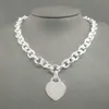 S925 Sterling Silver Necklace for Women Classic Heart-shaped Pendant Charm Chain Necklaces Luxury Brand Jewelry Necklace255s