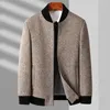 Herrjackor Autumn Winter Wool Male Luxury Stand Collar HerringBone Casual Coats Fashion Slim Fit Thicken Man