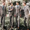 Tuxedos de mariage gris clair hommes costumes pour marié et garçons d'honneur 2024 trois pièces coupe mince simple vêtements de cérémonie bal fête blazer ensemble veste pantalon gilet