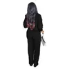 Women's Two Piece Pants American Fashion O-Neck Long-Sleeved Sweatshirts And Hollow Out Trousers Beach Vacation Sexy Bohemian Suit