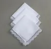 Lenço de algodão puro feito à mão lenço branco puro pequeno lenço de renda diy lenço de renda 23*25cm