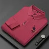 Polos męski wszechstronna wiosenna wiosna jesienna zima męska bawełniana koszulka polo z długim rękawem moda moda Casual Classic Hafloidery Top T-shir 231201