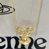 Viviane Westwood Necklace Bransoletka projektant biżuterii dla kobiet Tiktok netto czerwony styl trójwymiarowy moda Vivienennes Westwoods z pudełkiem