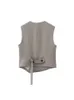 Kvinnors tvåbitar byxor Tellhoney Women Fashion V Neck Single Breasted Vest Front Zipper Wide Leg Casual Contrast Color Set 231201