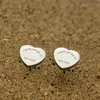 T or coeur boucle d'oreille femmes rose Stud couple sac de flanelle en acier inoxydable 10mm d'épaisseur bijoux cadeaux femme accessoires en gros308c