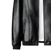 Herrjackor 2023 Autumn Leather Jacket Men Stand Collar Slim Pu Fashion Motorcykelrock Mens Moto Biker