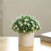 Decoratieve bloemen Kunststof cilindrische pot Massaal met bloembal Bonsai Zijde Groene plant Kunstmatig