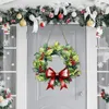 Flores decorativas grinalda de porta da frente de natal com gravata borboleta achatada sinal de boas-vindas de madeira festivo para varanda quintal jardim guirlanda ornamento