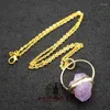 Anhänger Halsketten Marke Natürliche Amethyste Stein Anhänger Rohes Erz Lila Kristall Halskette Charms Schmuck Machen Edelstein Großhandel Lieferant