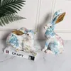 Decorative Objects Figurines Room decoration furnishings rabbit resin Figurine Ornament birthday gift po party decoration animal statue 231130