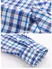 Camisas casuais masculinas versátil xadrez oxford camisa de algodão frontal bolso regular ajuste botão único vestido de colarinho grosso