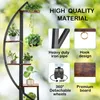 Half Moon Shaped Plant Shelf Holder with Hanging Loop, Multi-Purpose Tall Plant Stands Indoor for Home Decor Balcony Patio Lawn Garden Balcony