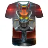 メンズTシャツマジンガーZ 3DプリントTシャツ夏の男性女性アニメロボットファッションストリートウェアハラジュク特大シャツキッズティートップス服