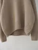 Pulls pour femmes Mode Corée Pull en cachemire 100 Pure Laine Pull à revers élevé 2023 Automne Hiver Casual Lâche Épais Tricoté Top 231201