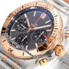 BLS Chronomat B01 ETA A7750 Automatyczny chronograf męski Watch Dwon ton Rose Gold Brown Tial Rouleaux Rouleaux Bracele AB0134101K1A1 Super Edition Puretime H8