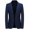 Men's Suits Black Formal Business Blazer 2023 Single Breasted Wedding Groom Costume Homme Blue Gray Office Man Chic Slim Fit Suit Jacket