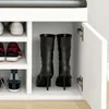 The shoe changing stool is sturdy and durable, and can be used as a sitting shoe rack for household use