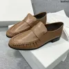 Kadın Ayakkabı Row Yumuşak Loafers Badem Ayak Parçaları Vintage Gerçek Gerçek Deri Konforlu Moda Markası 35-40 Orijinal