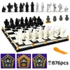 Świąteczne materiały zabawek film Kreator Chess Magic Final Challenge Interactive Game Building Builds MOC 76392 Rola Knight Zagraj w cegły