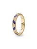 NEW 18K yellow gold plated Ring sets Original Box for 925 silver Blue Stripes & Stones Ring Women Mens Gift Jewelry RING2948194
