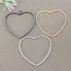 Hänghalsband 2st stora tunn metall koppar Micro Pave Cz Heart for Jewelry Making291p