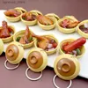 Keychains Lanyards Random Casserole Food Key Chains Photography Props Fun Food Toys Car Keychains Backpack Hanging Jewelry Gifts R231201