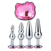 Sex Toy Massager 1pcs Cat Face Jewel Base Anal Plug Butt Tools Massager Adult Toys Gay Beads for Game