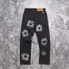 Jeans para Mujer Chromese Jeanbaggy Jeans Hombres Corona Negro Pierna Ancha Cuentas Cremallera Mosca Pantalones Clásicos Púrpura Jeans Púrpura Pantalones Cortos de Mezclilla 171