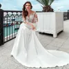 Great Gatsby Mermaid Lace Wedding Dress 2024 Long Sleeve Illusion Top Boho Beach Bride Dress Elegant Button Bohemian Bridal Dress Chic Robe De Mariee Casamento