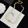 Designer Perlen Perlen Halsketten Mode Damen Geschenk Gold Silber Diamant Buchstaben Halskette High Sense Schmuck Großhandel
