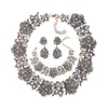 Ensembles de bijoux de mariage, collier en cristal de luxe, Bracelets, boucles d'oreilles, ensemble de déclaration de mariée indienne, 2024, 231130