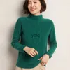 Suéteres de mujer 100% Cashmere Jersey Invierno O-Ne Manga larga Párrafo corto Camisa de fondo Versión de e suelta S-XXLyolq