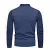 Maglioni da uomo Maglione da uomo a righe pullover lavorato a maglia con bottoni sul bavero per l'autunno inverno stile business slim fit morbido elastico caldo