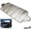 Car Sunshade Snow Awning Front And Rear Aluminum Foil 150X70Cm Sun Blind Curtain Windshield Visor Er Uv Protective Ice Drop Delivery A Otdij
