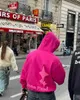 Herrtröjor tröjor harajuku rosa planet skum brev tryck hoodie män populära löst par streetwear kvinnor gotiska grunge överdimensionerade hoodies q231201