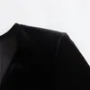 Robes décontractées Robe midi en velours noir Femme découpée longue pour les femmes élégantes automne manches vintage soirée soirée