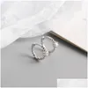 Charms 100% 925 Sterling Sier White CZ Zircon med runda pärlor Studörhängen Små cirkel örhänge för kvinnor fina smyckesfestgåvor d dhqhe