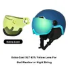 Cycling Helmets EnzoDate Ski Snow Helmet with Integrated Goggles Shield 2 in 1 Snowboard and Detachable Mask cost Night Vision Lens 231130