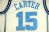 Maglia da basket di qualità NCAA College 15 Vince Carter Jersey Maglie da basket delle scuole superiori Blu Bianco Ed Ricamo Taglia S-2XL